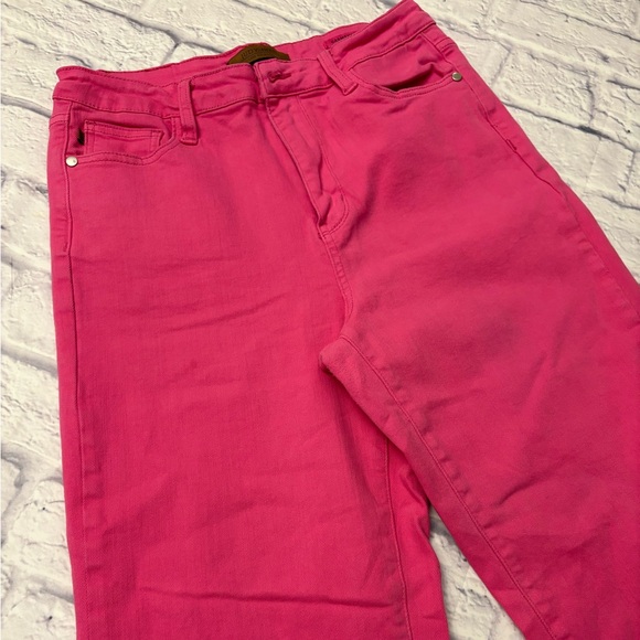 Judy Blue Vibrant Pink Straight Leg Jeans - Picture 7 of 8
